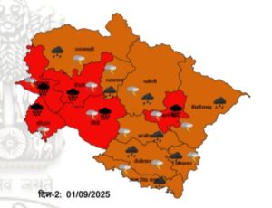 Big Breaking: देहरादून, हरिद्वार,टिहरी, पौड़ी व बागेश्वर में रेड अलर्ट